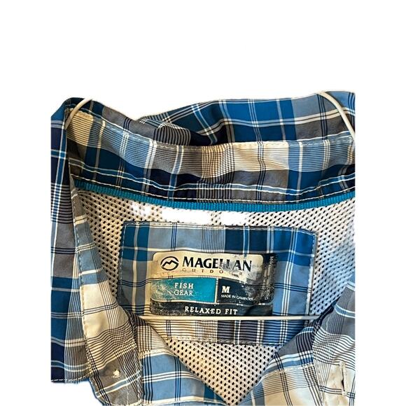 Magellan Fish Gear Short Sleeve Button Down Shirt Mens M - Picture 3 of 3